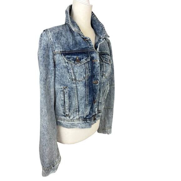 Free People Jacket Womens Size S Indigo Blue Rumors Denim Distressed Cropped New - Picture 5 of 11